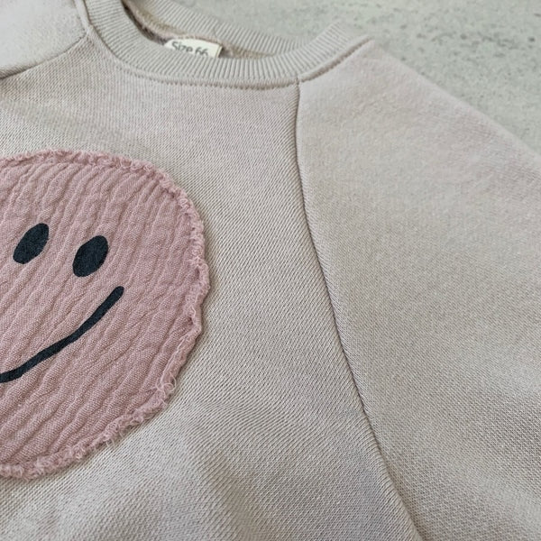 Smiley Face Sweatshirt Baby Romper